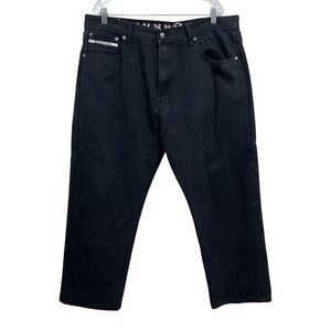 Akademiks AKDMKS Jeans Straight Leg  5 Pocket Zip Hi Rise Blue Men Sz 40WX28L*
